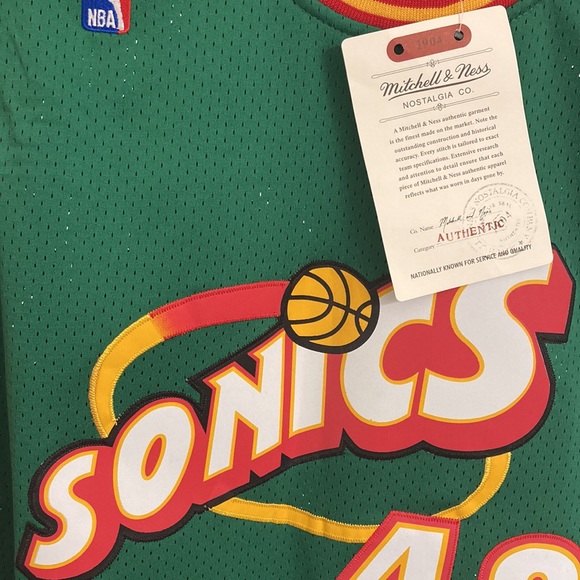 ✅official Seattle Super Sonics Shawn kemp hardwood classics New with tags 🏷️ - Picture 2 of 6
